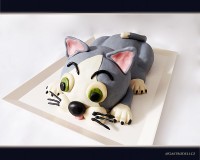 Marcipánový modelovaný 3D dort.