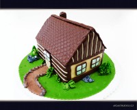 Marcipánový modelovaný 3D dort.